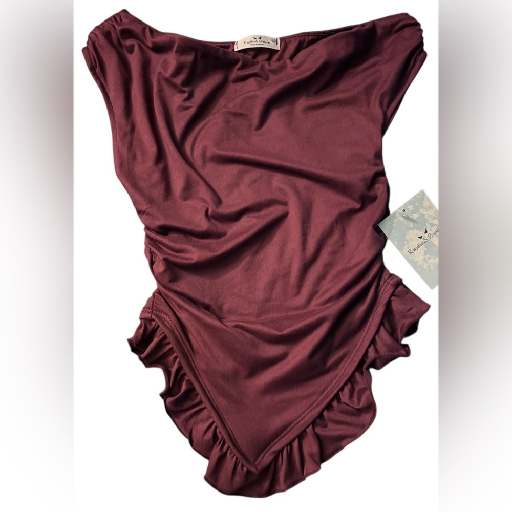 Chic Maroon Short Sleeve Top